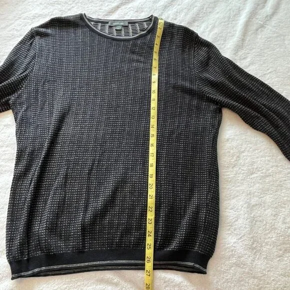 Ermenegildo Zenga Cotton Blend Lightweight Crew Neck Sweater Black Blue Yellow S